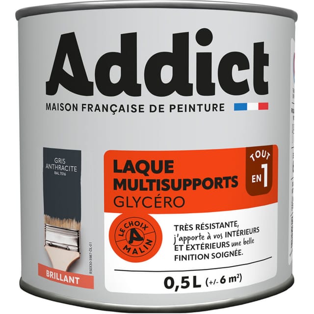 Lack Addict Multi-unterstützungen Glänzend Anthrazitgrau Ral 7016 0,5l - Addict