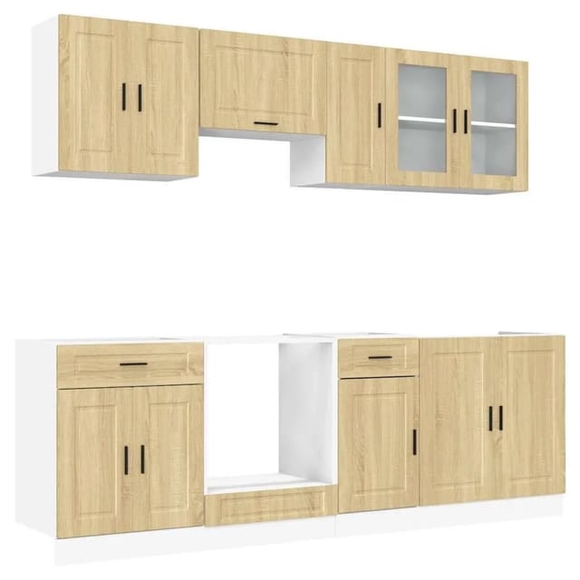 8-tlg. Küchenschrank-set Porto Sonoma-eiche Holzwerkstoff Vidaxl