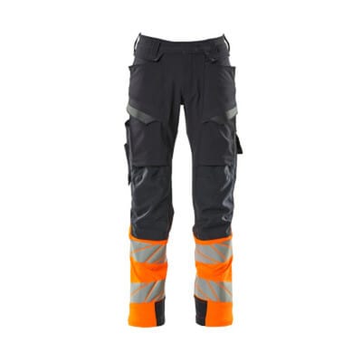 Mascot - Hose Mit Knietaschen 19179-511-01014 Gr. 82c51 Schwarzblau/hi-vis Orange