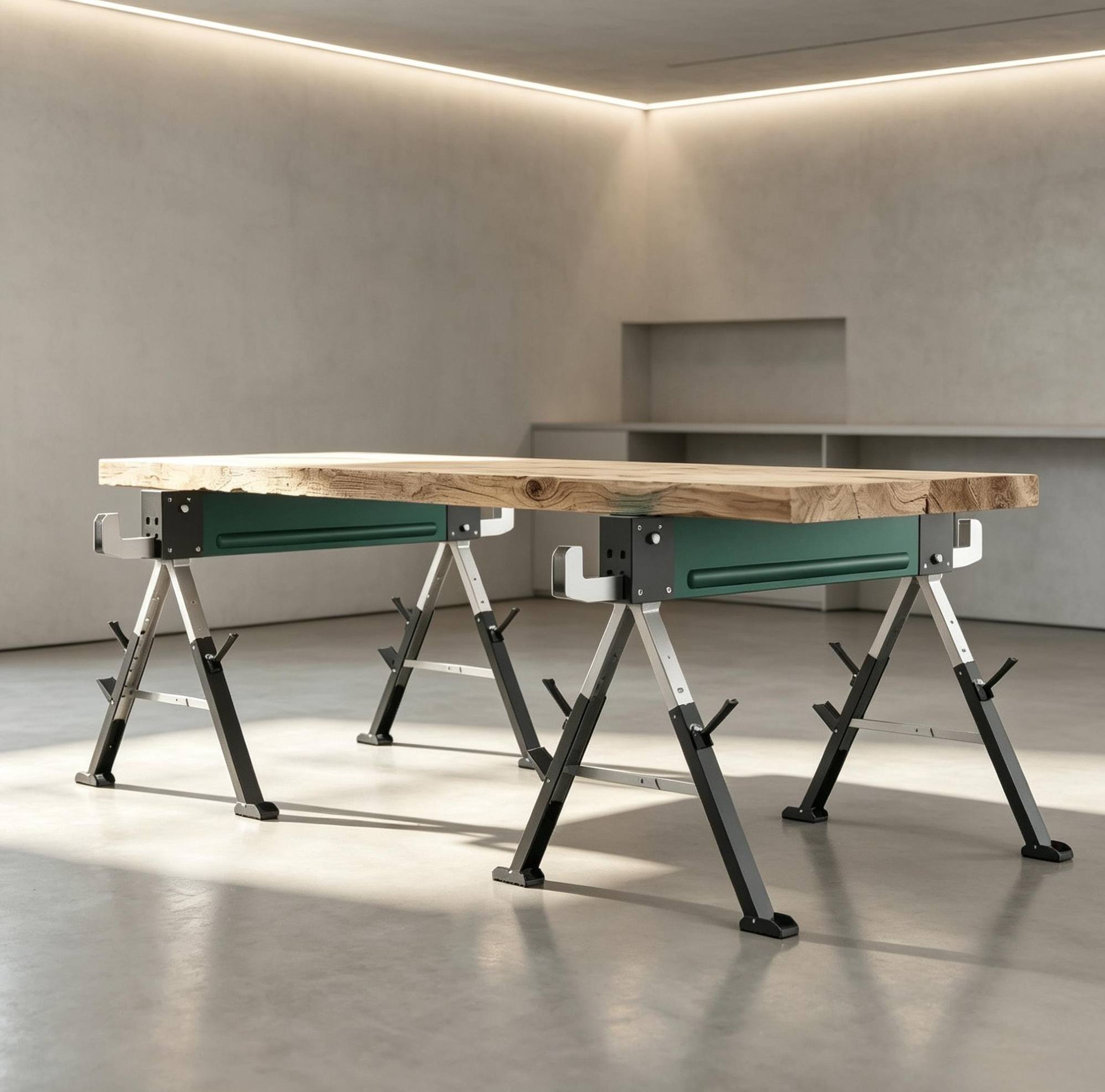 Klappbare Metall-sägeböcke, Höhenverstellbar 64–81 Cm, 2 Stück, Mit Griff Okmyhome