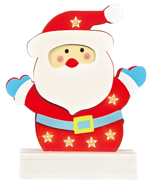 Weihnachtsmann Holz 19 X 5,5 X 23 Cm Weiß+rot Figur - Trendline