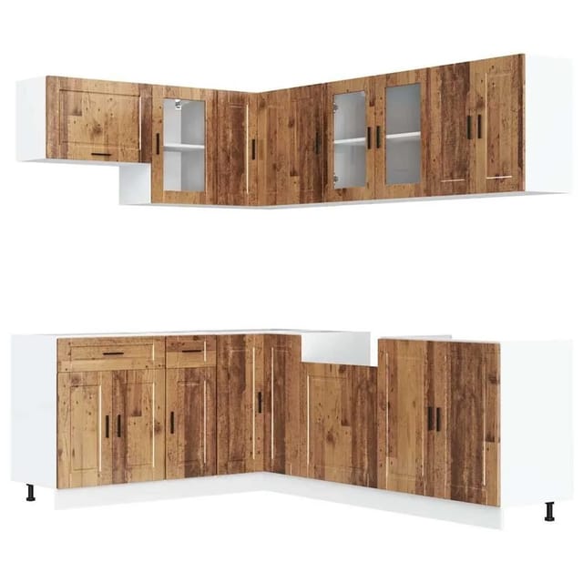 Vidaxl - 11-tlg. Küchenschrank-set Porto Altholz-optik Holzwerkstoff