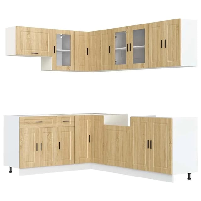 Vidaxl - 11-tlg. Küchenschrank-set Porto Sonoma-eiche Holzwerkstoff