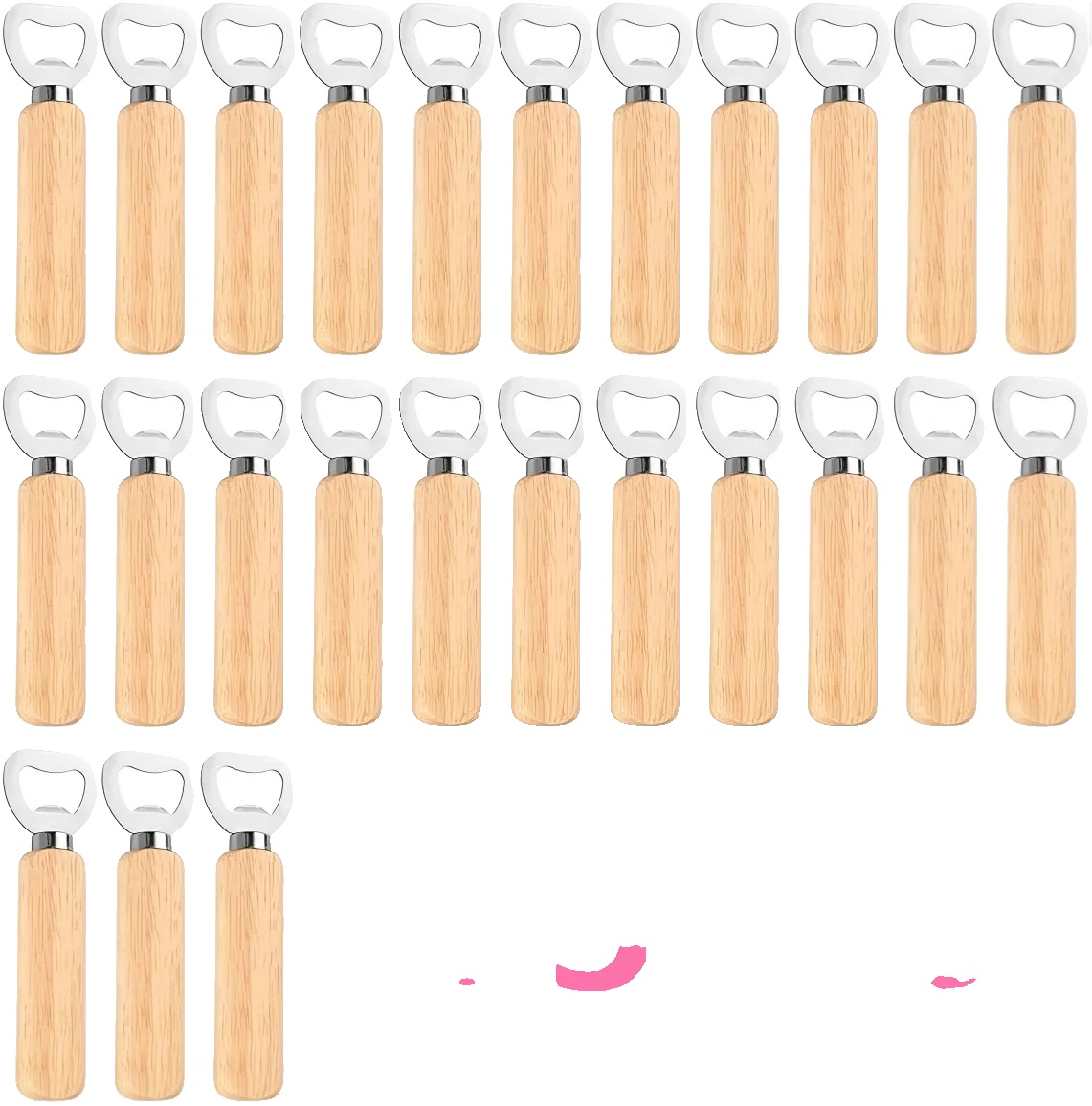 Flaschenöffner, Ergonomisches Design, Anpassbarer Holzgriff, 25pcs