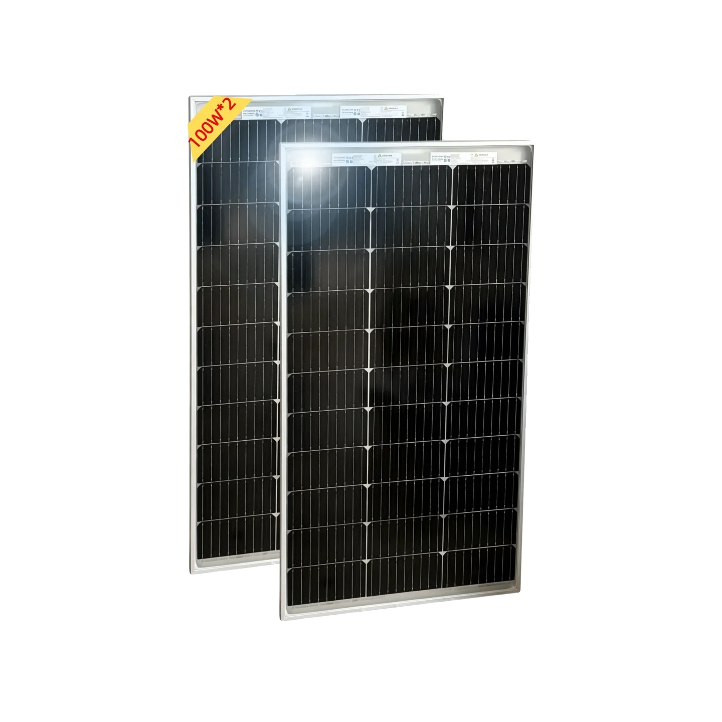 Solarpanel, Doppelseitiges Design, Hohe Effizienz, Bifacial 100w 2 Stück