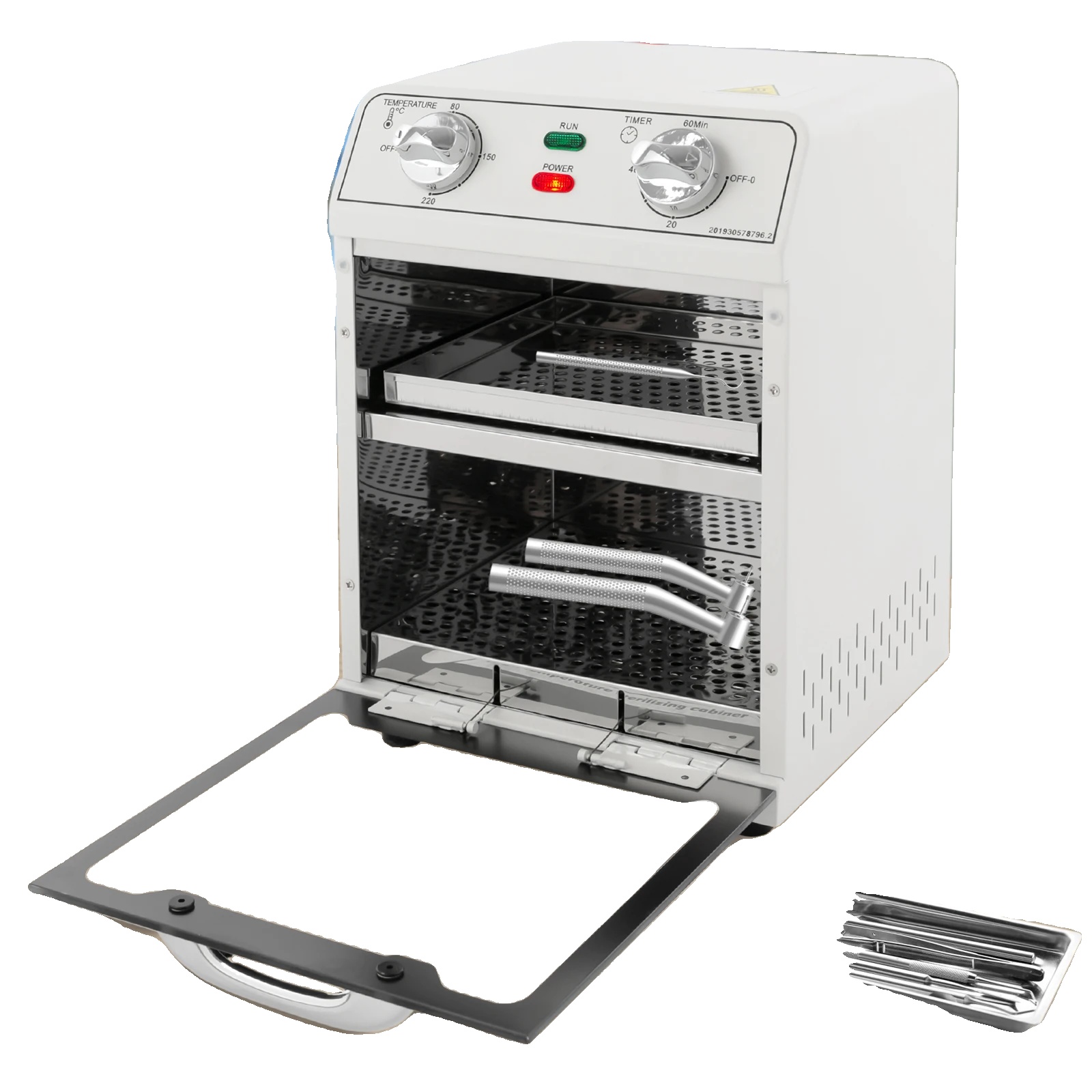 Werkzeugdesinfektionsschrank, Bis Zu 600w Leistung, 428°f Desinfektionstemperatur, Timer 0-60 Minuten, Abmessungen 18,9x10,4x8,7 Zoll, Langlebiges
