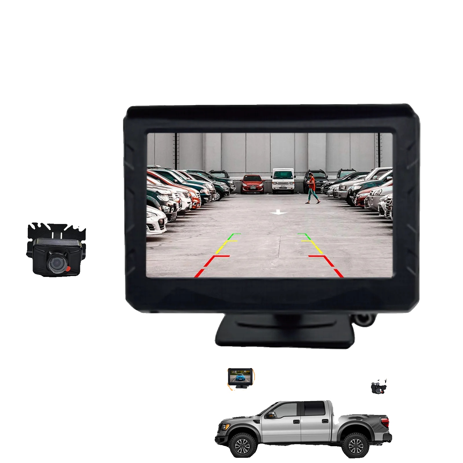 Rückfahrkamera-monitor, Drahtlose Verbindung, Wasserdichtes Design, 4.3 Lcd Monitor Kamera