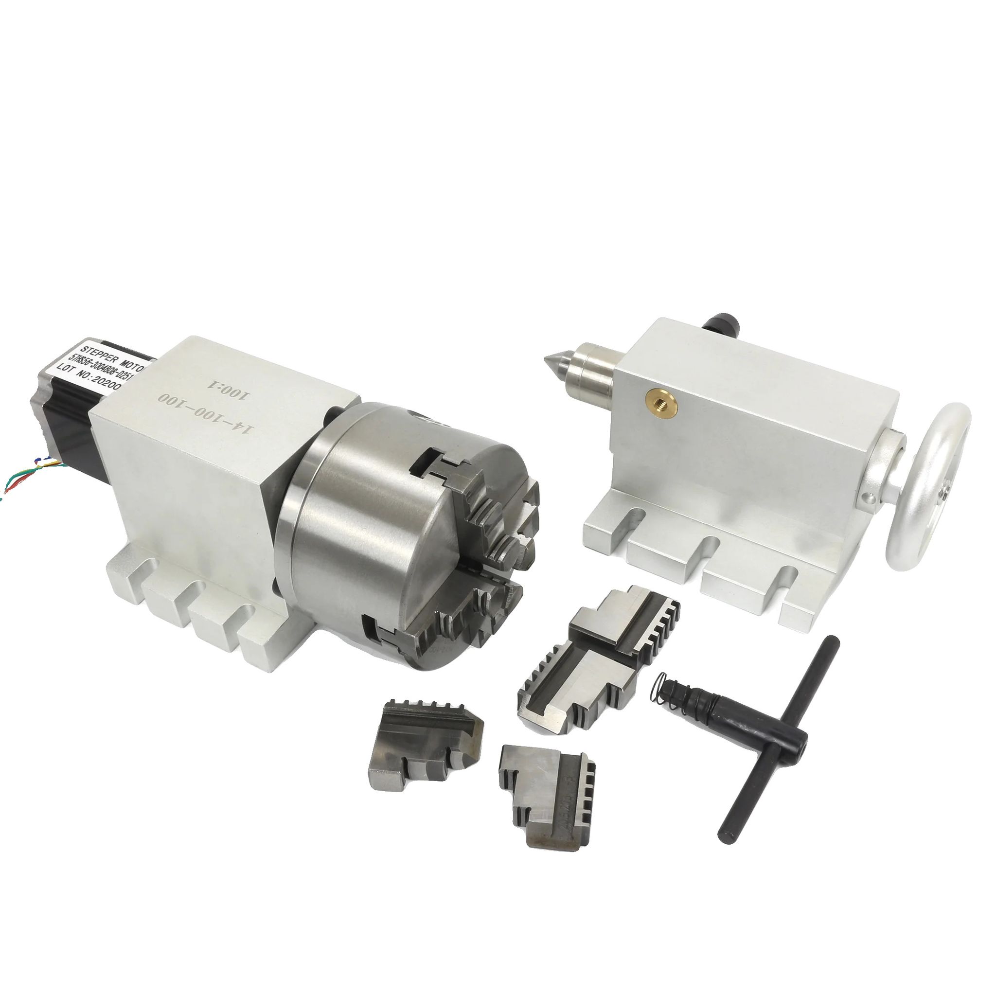 Rotationsachse, Harmonischer Reduziergetriebe, Mit Reitstock, K12-100mm 4 Backen 50:1