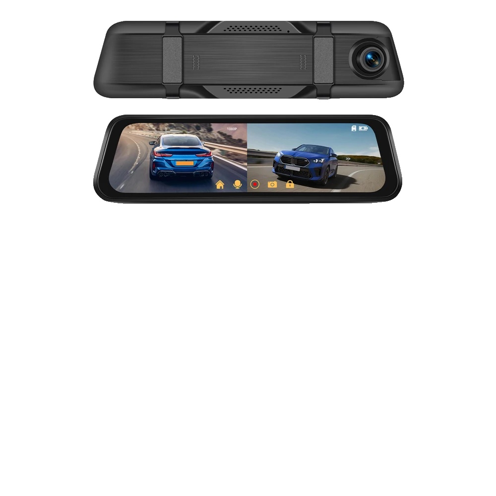 Dashcam, 9,66" Ips-touchscreen, Dual-kamera-setup, Dashcam