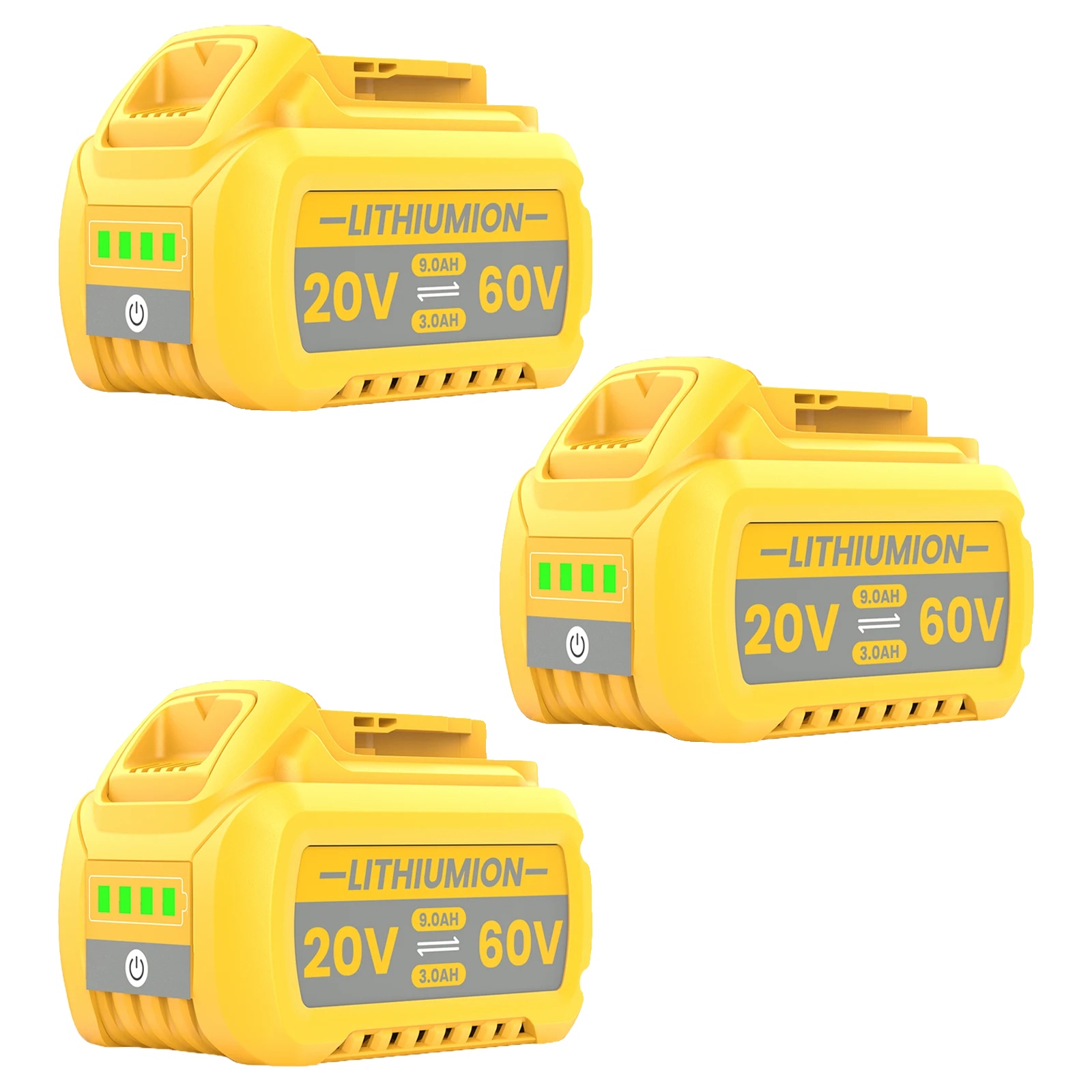 Akku Für Elektrowerkzeuge, 9000mah Kapazität, 20v/60v Spannung, 3pack 9000mah