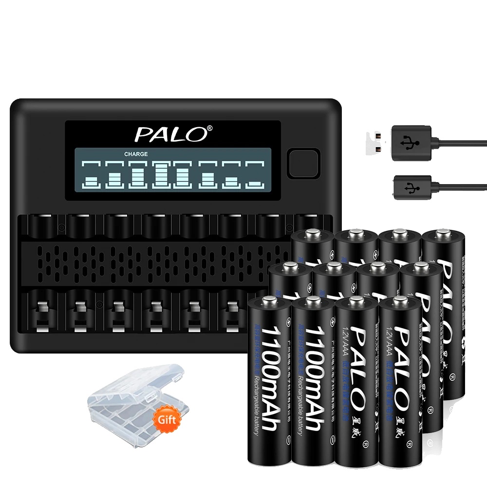 Wiederaufladbare Aaa-batterie, 1100mah Kapazität, Intelligentes Ladegerät Enthalten, 12 Batterie 1 Ladegerät