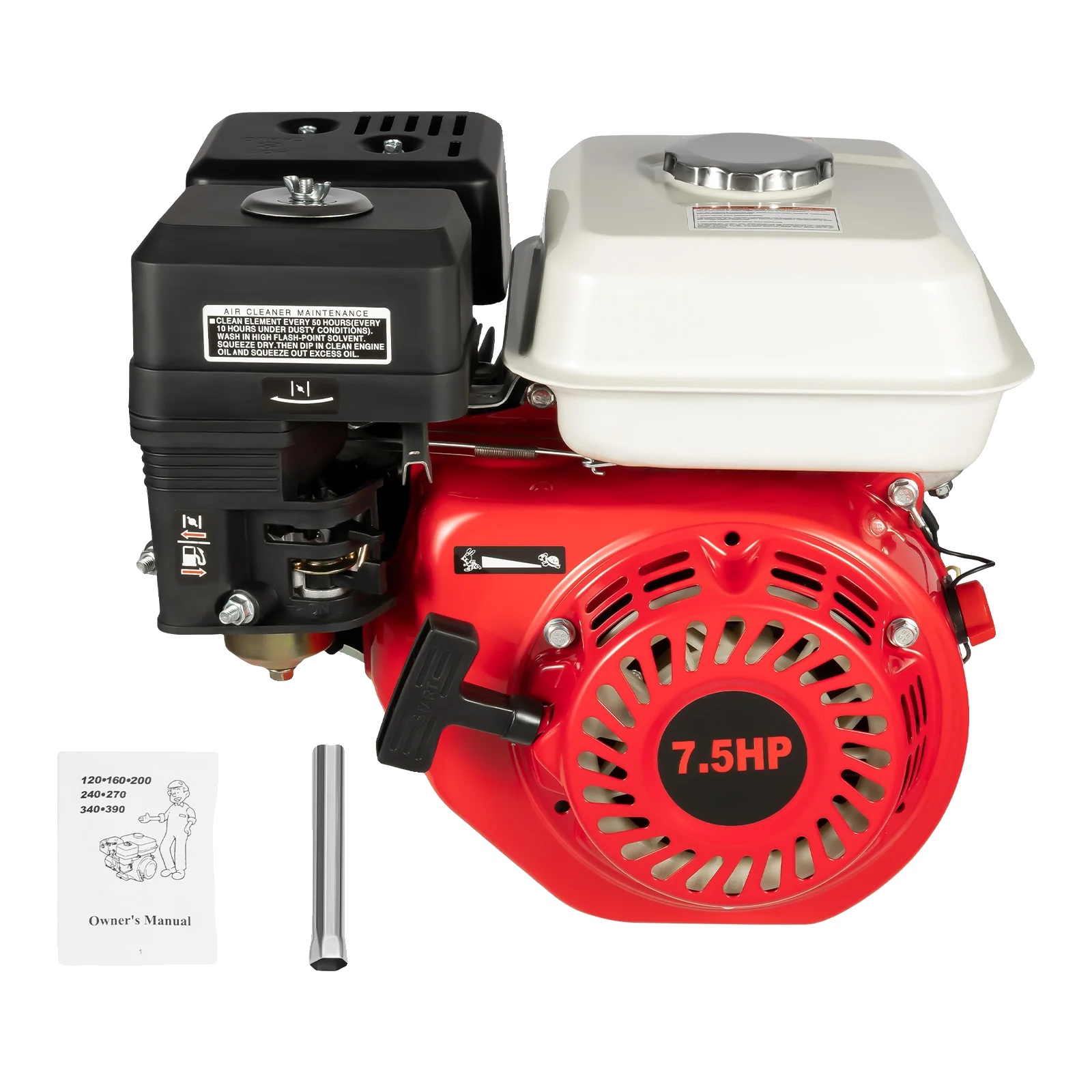 Gasmotor, 4-takt, 7,5 Ps Leistung, Rot