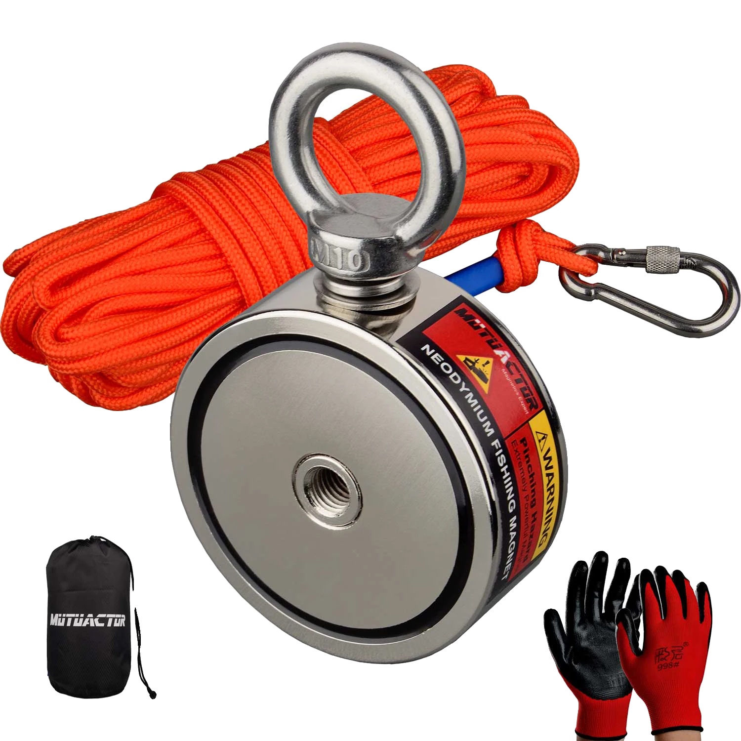 Vertikalmagnet, 160kg Zugkraft, Komplettes Angelset, 250kg Zwei-seiten-seil, Magnetische Zugkraft-a