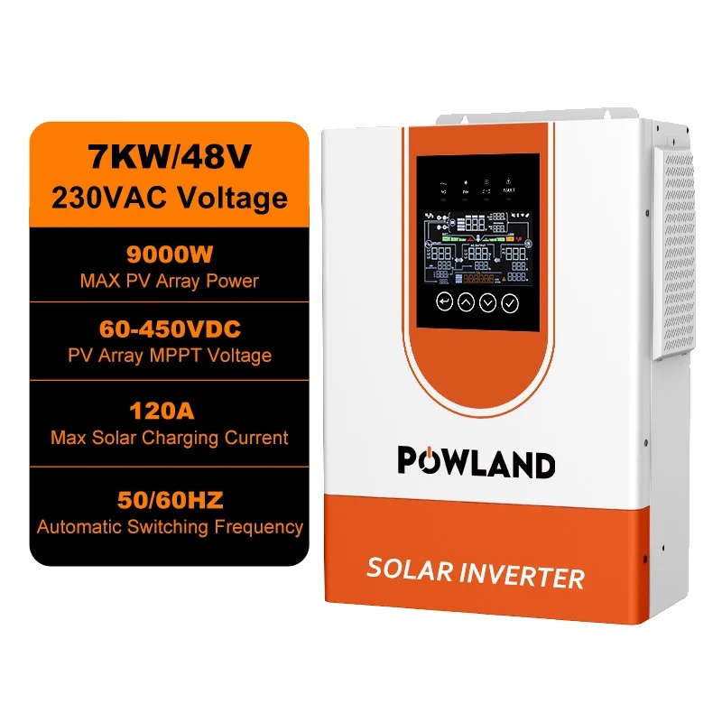 Hybridwechselrichter, 7kw Leistung, 48v Spannung, 120a Maximale Ladeleistung, Reine Sinuswelle Ausgang, Ip21 Bewertung