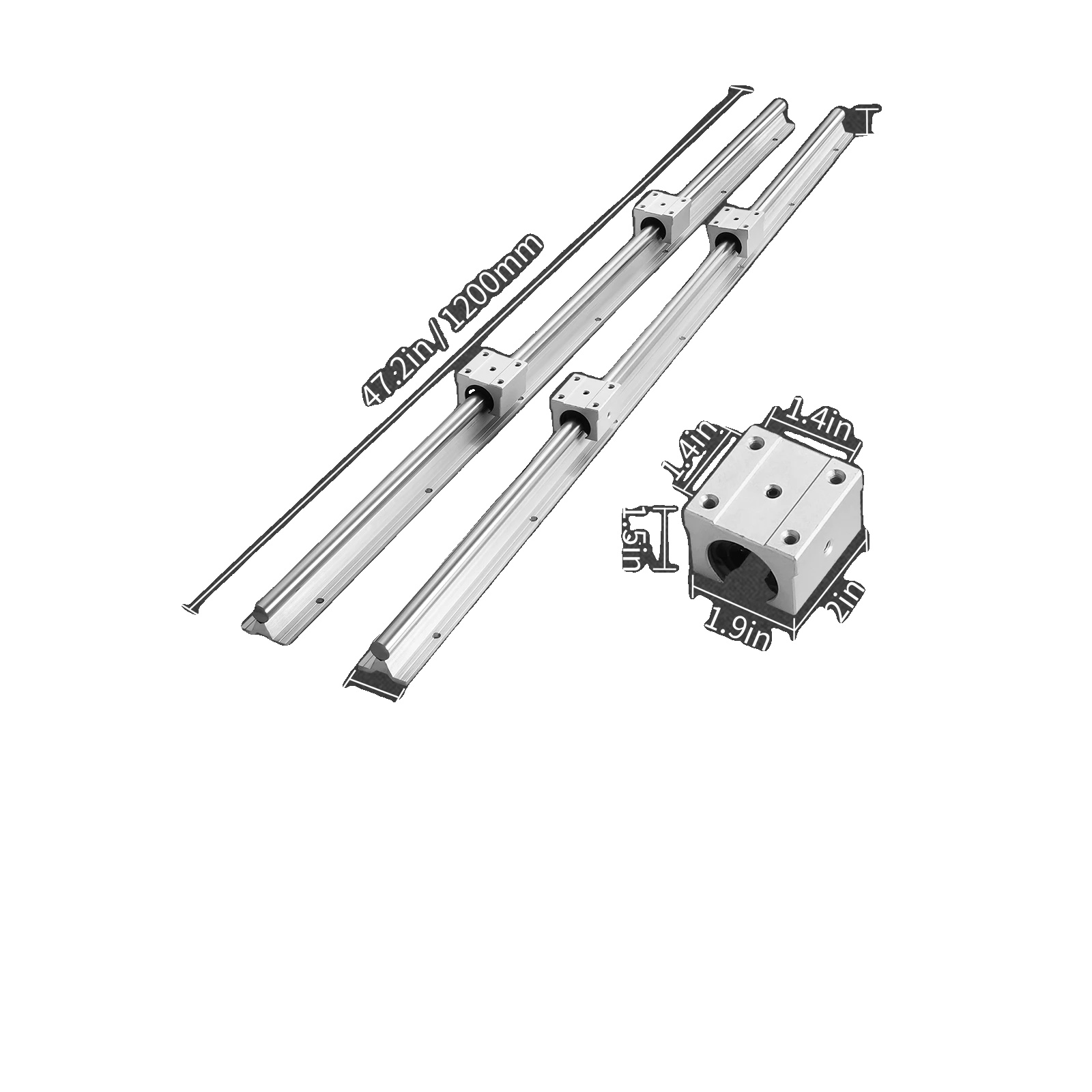 Linearführungs-schienen-set, Langlebiges Aluminium, Kompatibel Mit Cnc-maschinen, 20mm-1200mm
