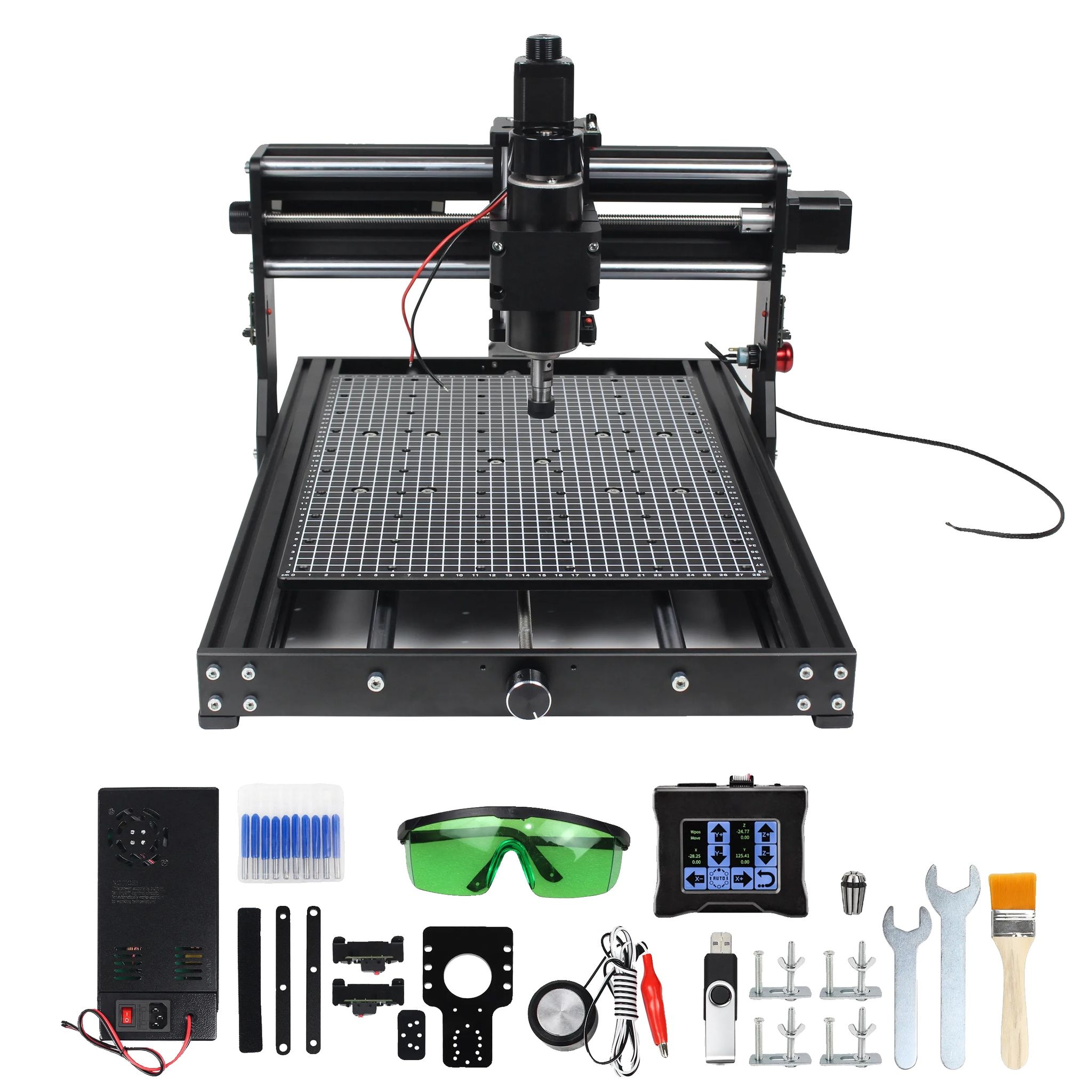Cnc-graviermaschine, 500w Spindelmotor, Breite Materialkompatibilität, Mit Touch-steuerung-a, Mit 20w Laser-a, 220v-d