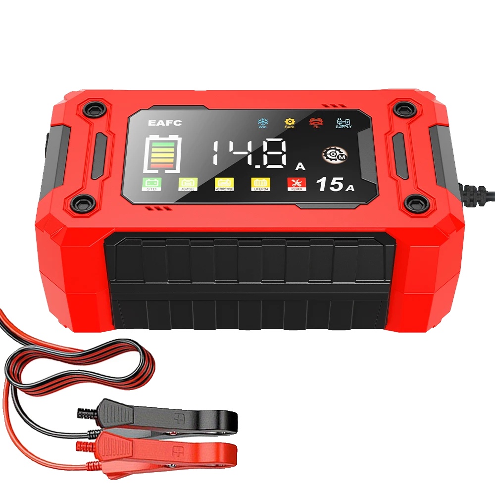Auto-batterieladegerät, Mehrfach-lademodus, Intelligente Sicherheitsfunktionen, 15a Eu-stecker