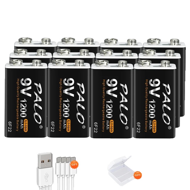Lithium-ionen-batterie, 1200mah Kapazität, Micro Usb Wiederaufladbar, 9v, Polen, 12stück