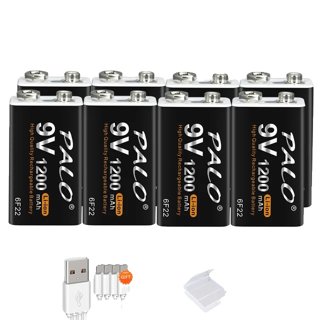 Lithium-ionen-batterie, 1200mah Kapazität, Micro Usb Wiederaufladbar, 9v-a, Polen-a, 8stück