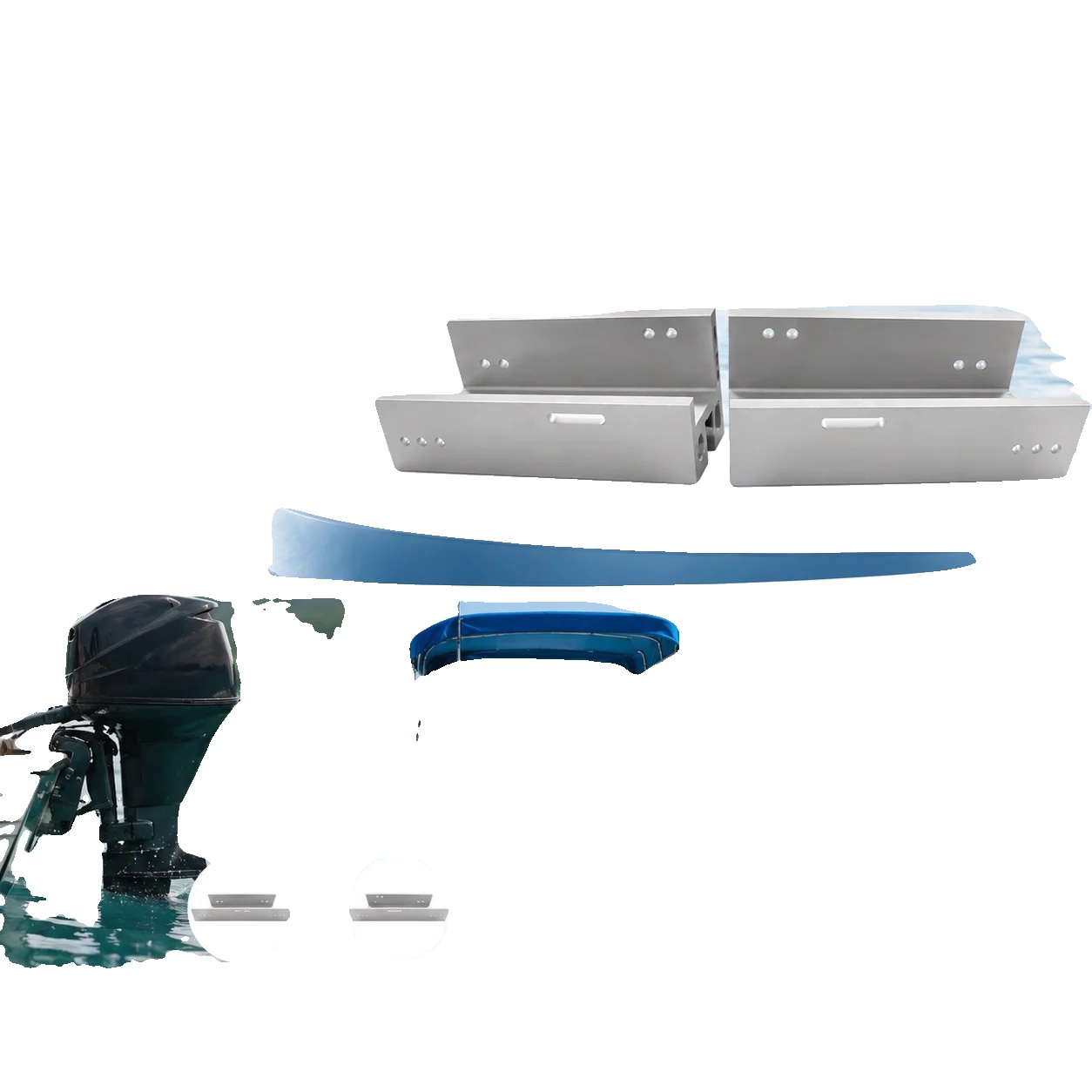 Jackplatte, Aluminiumlegierung, 101038,5 Cm, Außenbordmotorhalterung, Produktstärke 10 Mm, Lochdurchmesser 12,6 Mm