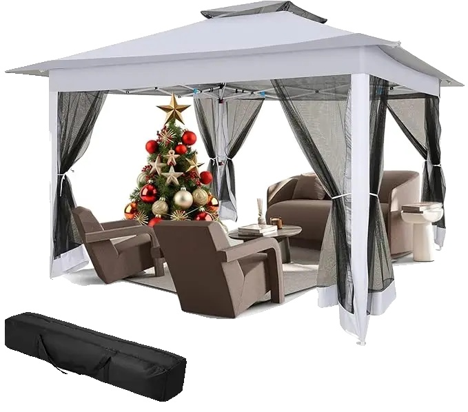 Gazebo Zelt, Pop-up Design, Uv-schutz, Hellgrau