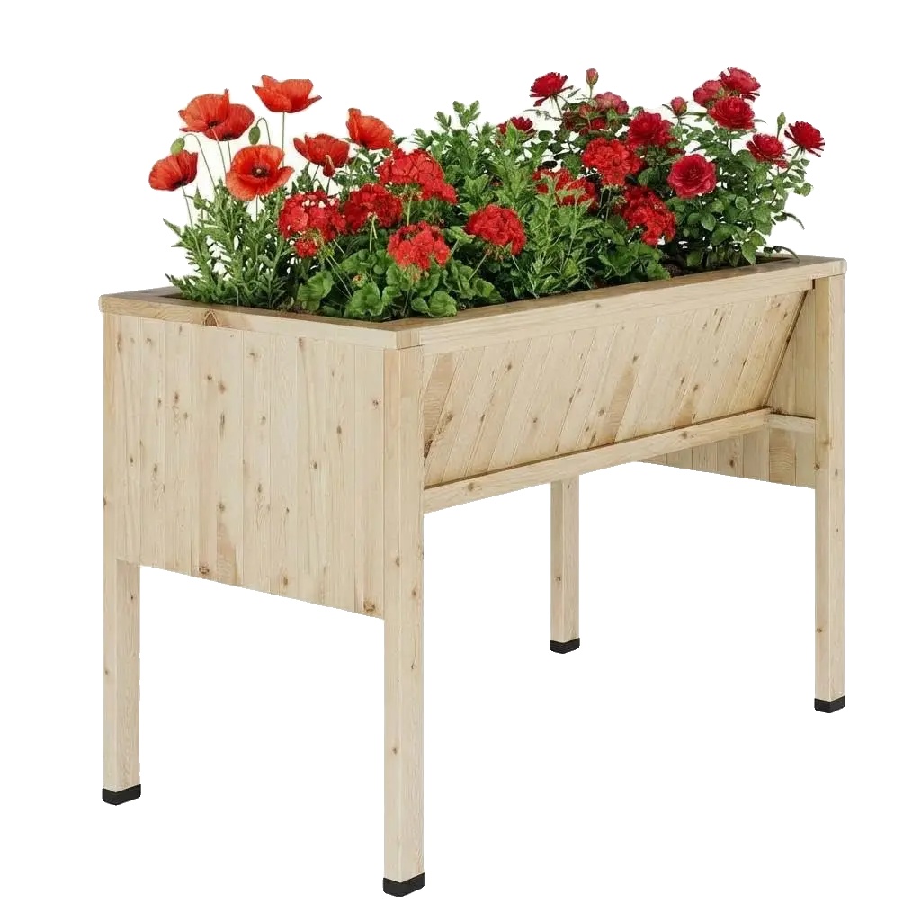 Pflanzkasten, Erhöhtes Design, Werkzeughaken Enthalten, 116.5x60x77cm