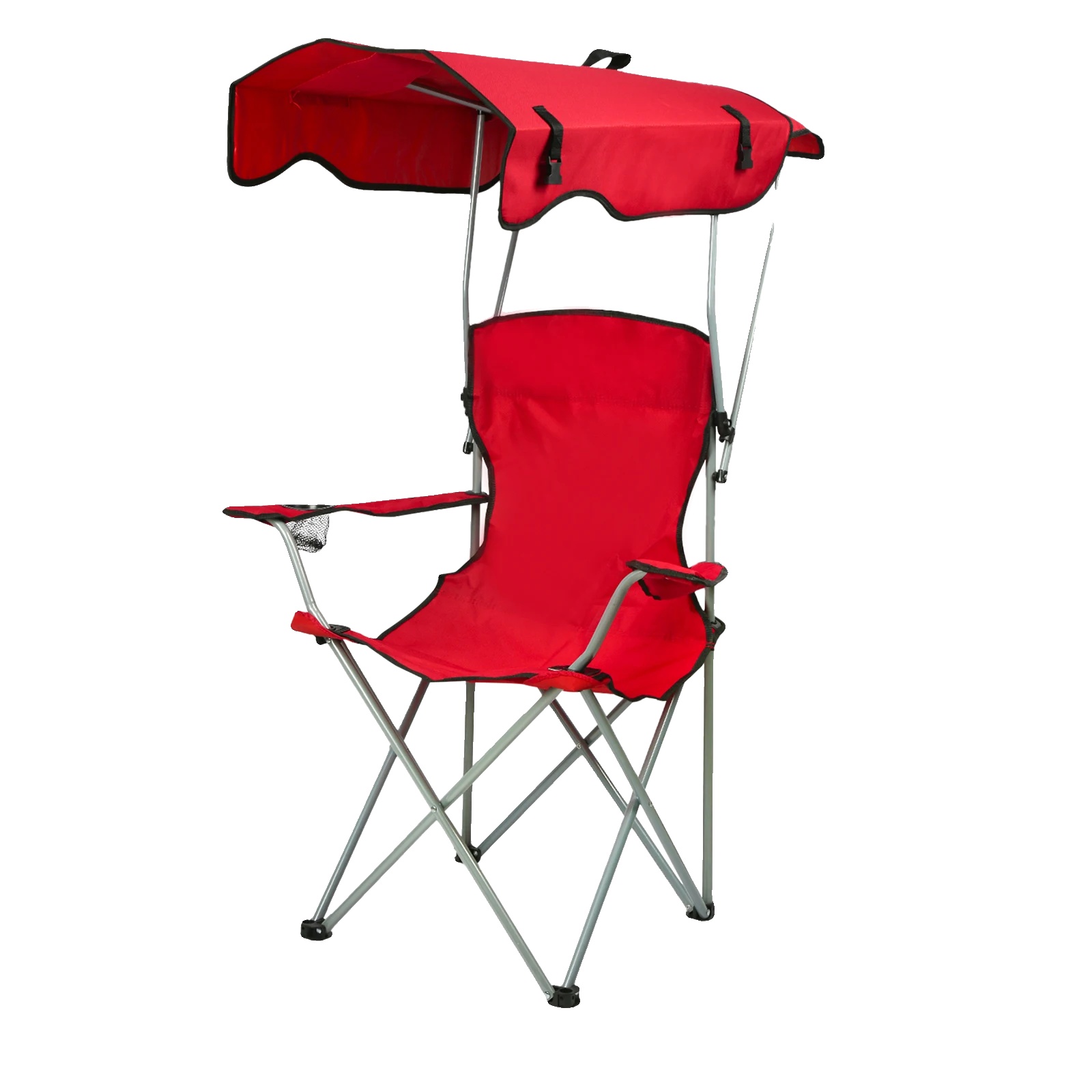 Faltender Campingstuhl, Leichtgewicht, Sonnenschutz, Rot