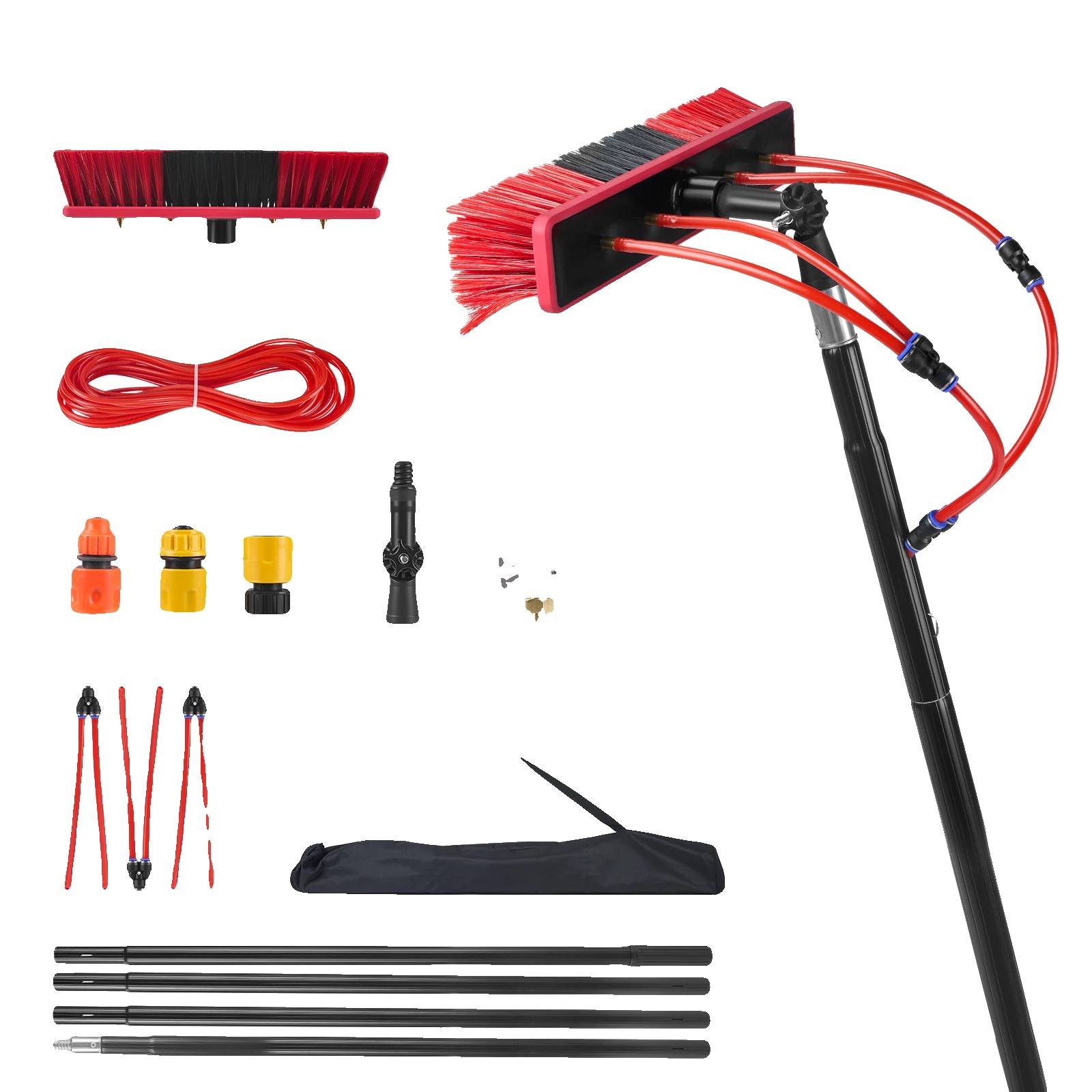 Fensterreinigungswerkzeug, Teleskopdesign, Vielseitige Verwendung, Rot