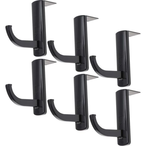 Kopfhörerhalter-organizer, Praktische Schwarze Kunststoff-kopfhörerhalter, 6er-pack, Kratzfester Wandhaken Für Büro Und Arbeitszimmer
