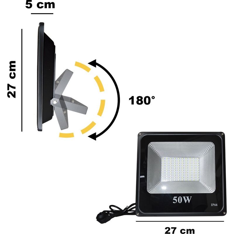Phare Extérieur Led Mur Lumière 50w Étanche 115837 Ip66 6500k Lumière Froide