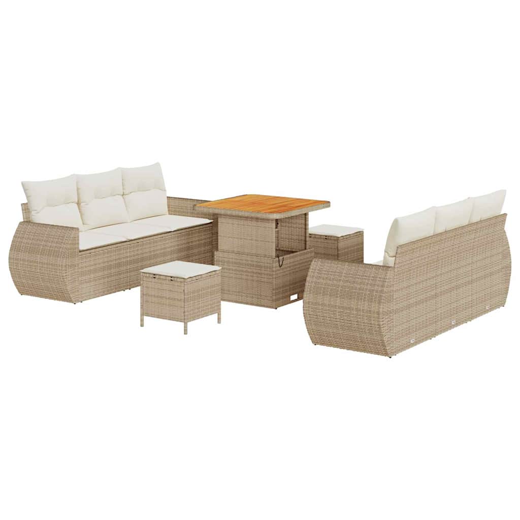 Maison Exclusive - Gartensofa-set 9 Stk. 6-sitzanzahl Beige Und C
