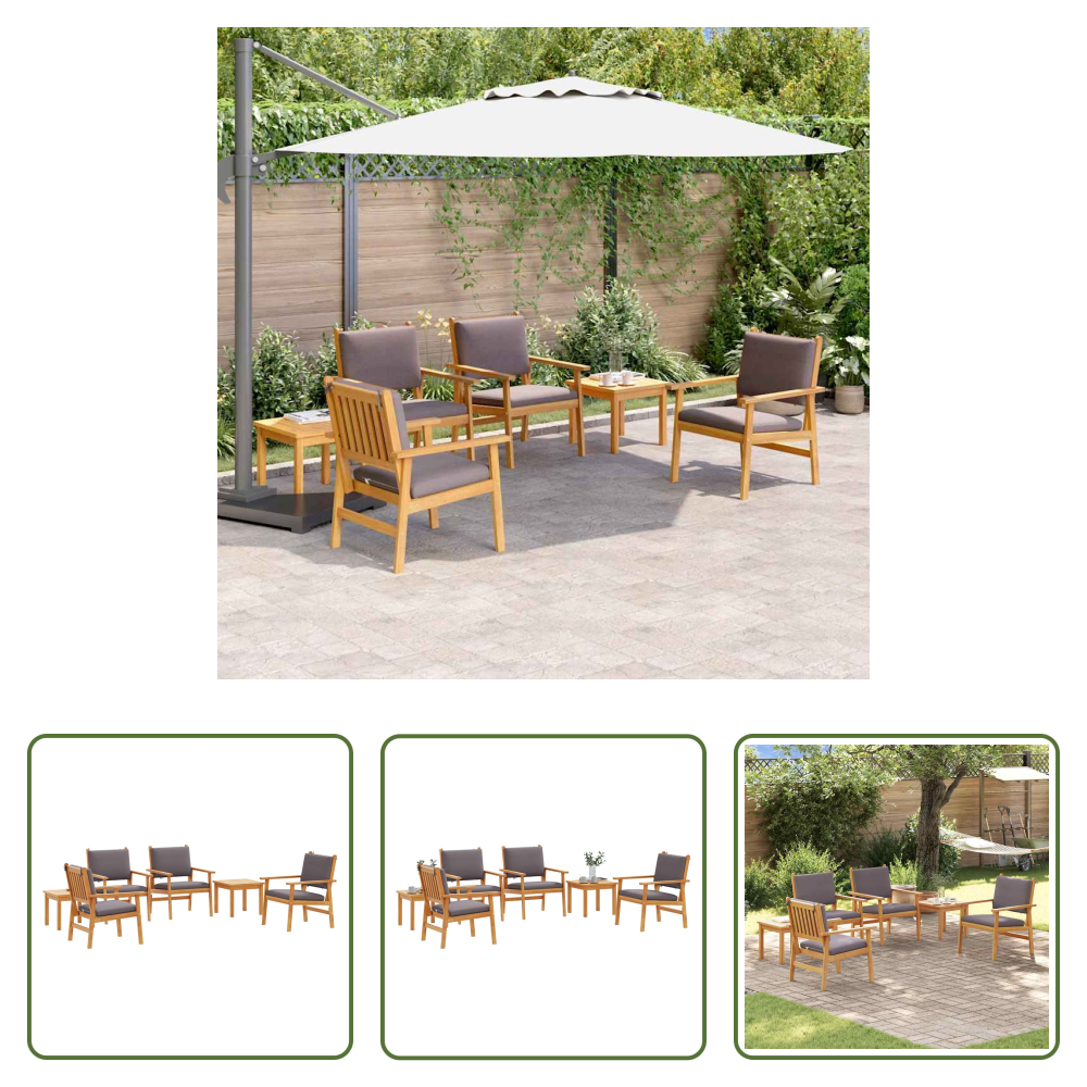 Vidaxl Akazienholz - Gartensofa-set 6 Pcs Braun Massivholz Akazie