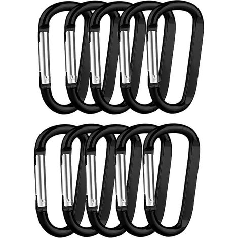 10er-pack Aus Rostfreiem Stahl Karabinerhaken, Robuster Karabiner, Schlüsselanhänger, Für Wandern, Camping, Pflanzenaufhängung, 20 Kg