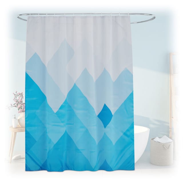 Duschvorhang Geometrisch, Bad Vorhang 180x200, Antischimmel, Waschbar, 12 Ringe, Badewannenvorhang, Mehrfarbig - Relaxdays