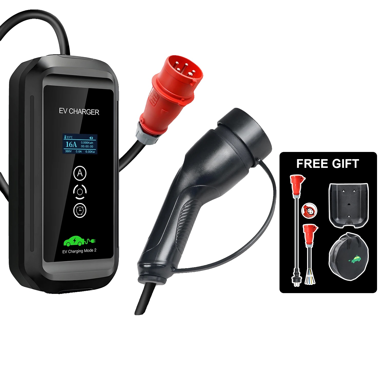 Tragbares Ev-ladegerät, Einstellbarer Strom, Langes Ladekabel, F1 11kw 5m, Typ2