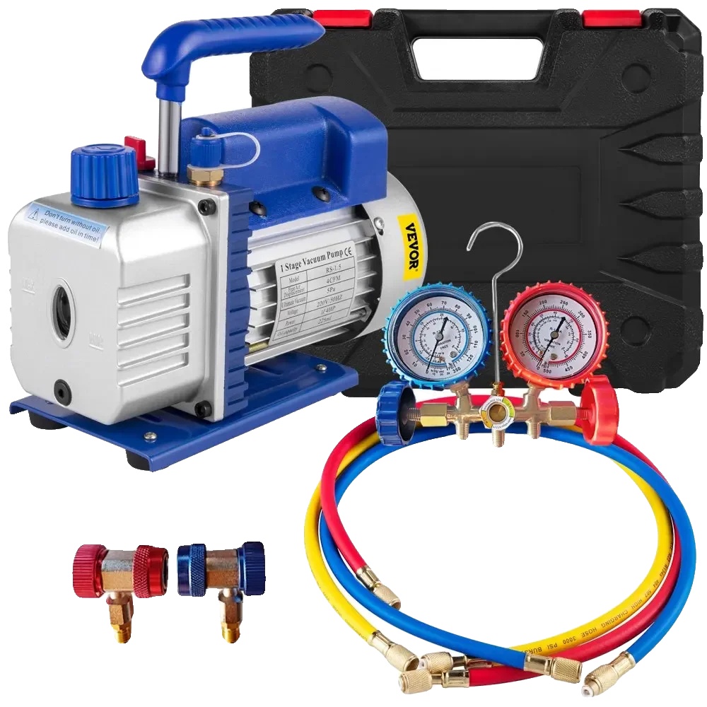 Vakuumpumpe, 1/4ps, Effiziente 4cfm Durchflussrate, 4cfm 1-4hp Manometer