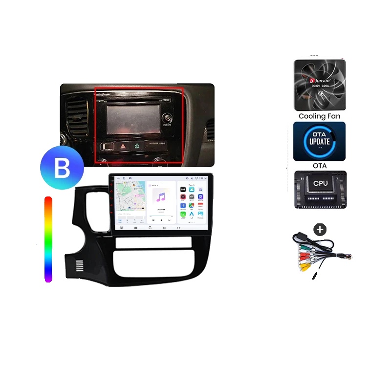 Autoradio, Multimedia-unterstützung, Navigationssystem, Kompatibel Mit Mitsubishi Outlander 3 2012-2018, V1 Plus (8gb-256gb) - B