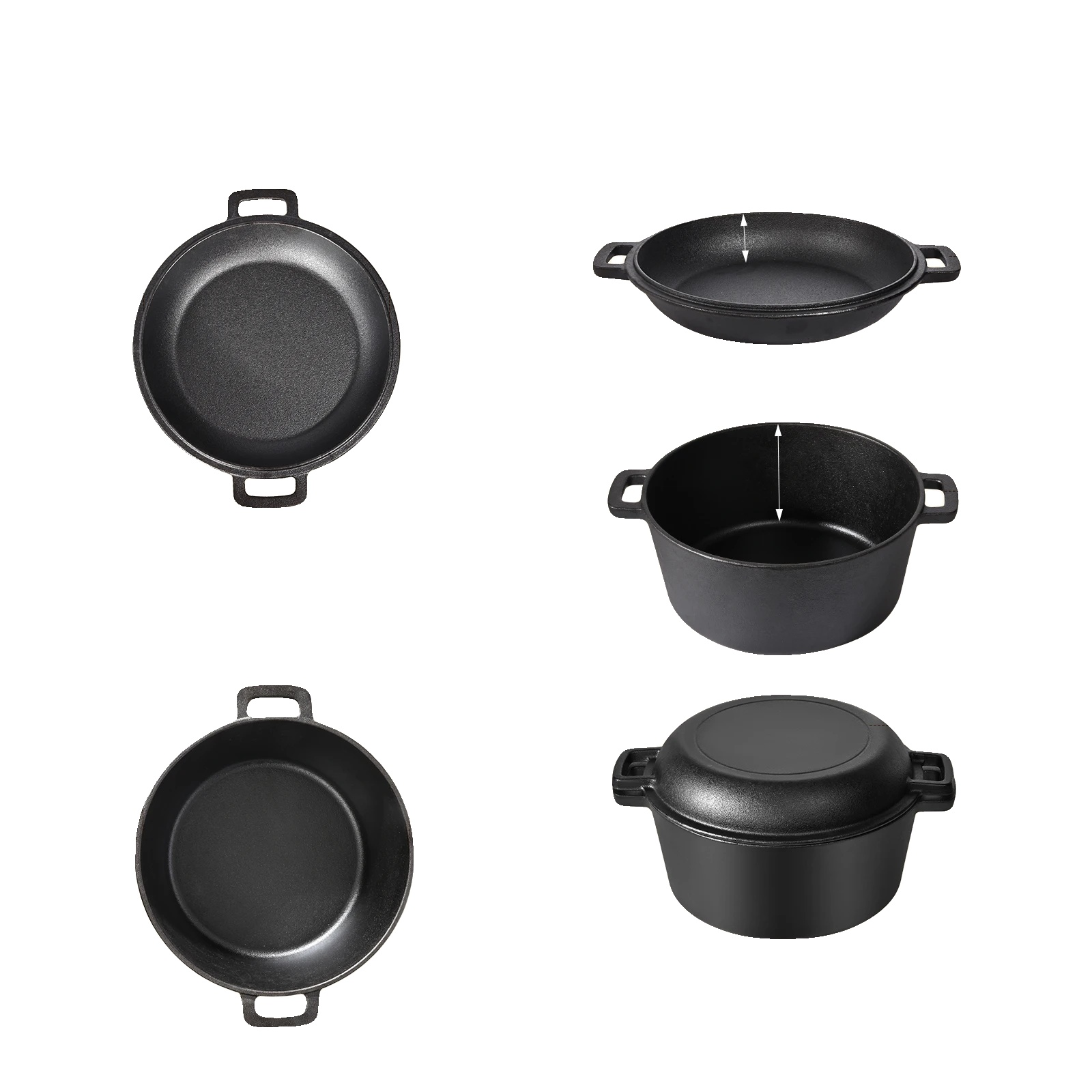Gusseisen Dutch Oven, Große Kapazität, Vielseitige Kompatibilität, 1 Set