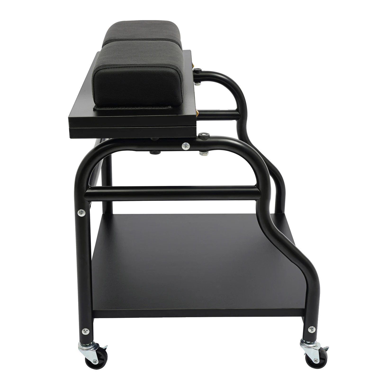 Kosmetikwagen, 4 Universalräder, 2 Regale, Schwarz