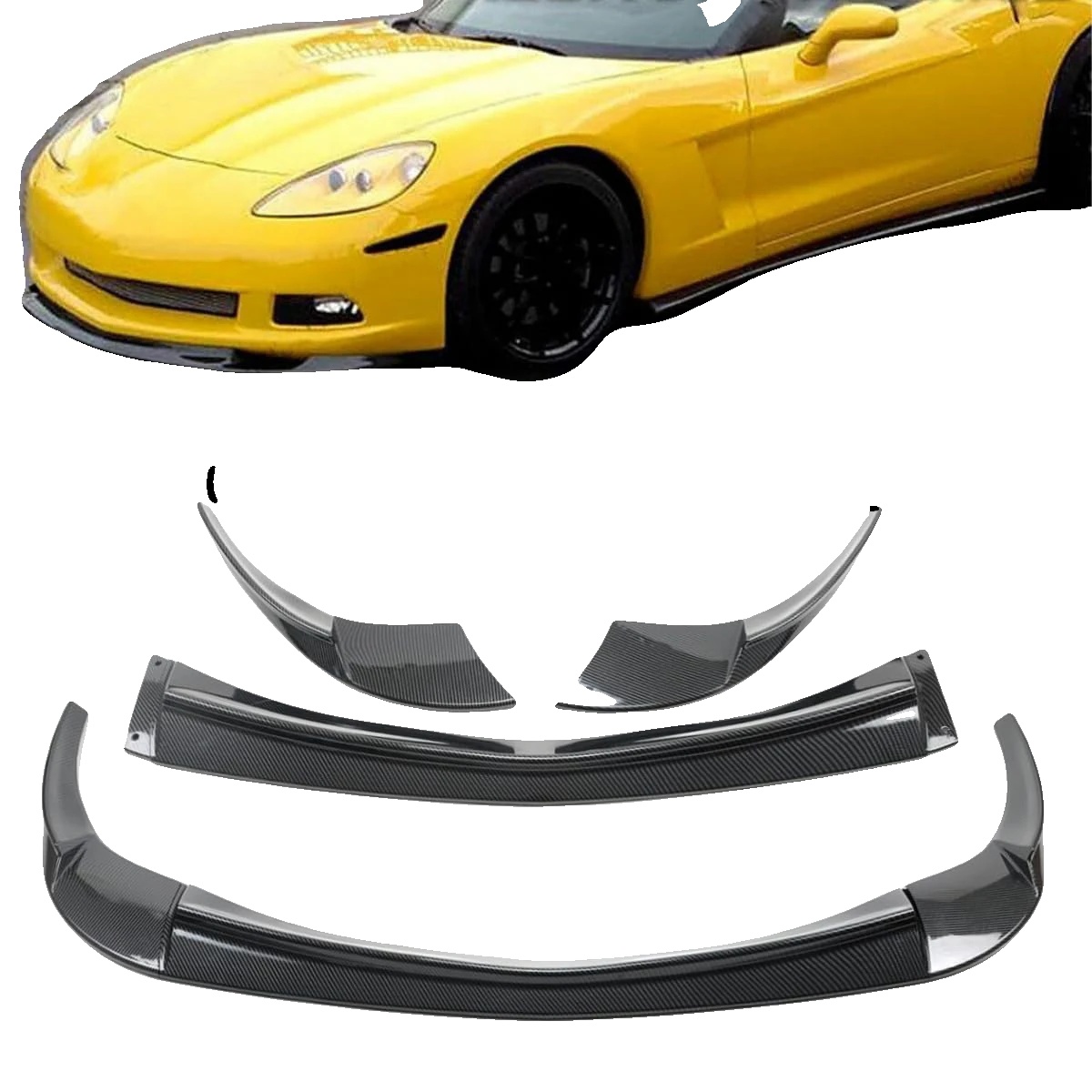 Stoßstangenlippe, Antikollisionsschutz, Entworfen Für Corvette C6 Basis Modelle, Kohlefaser-druck