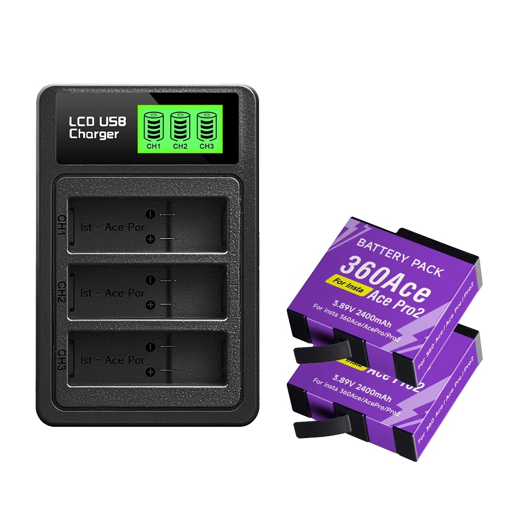 Akku- Und Ladegerät-set, 2400mah, Schnellladefähigkeit, 2 Batterien 1 Ladegerät