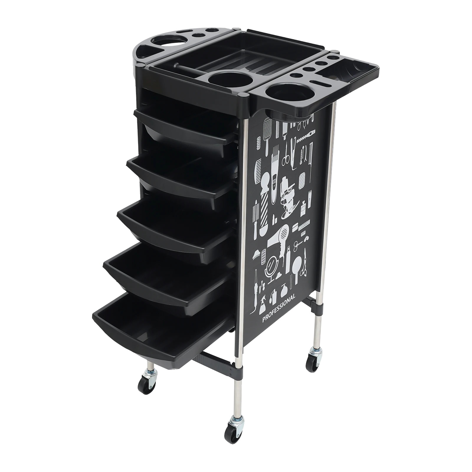 Salonwagen, Rollendes Design, Robuste Konstruktion, Schwarz