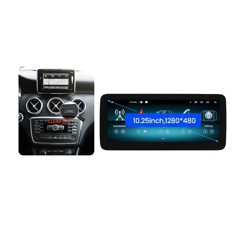 Autoradio Stereo, Smartphone-kompatibilität, Multimedia-funktionen, Kompatibel Mit Benz A / Gla / Cla Klasse, 10.25" 6-128gb 4.5