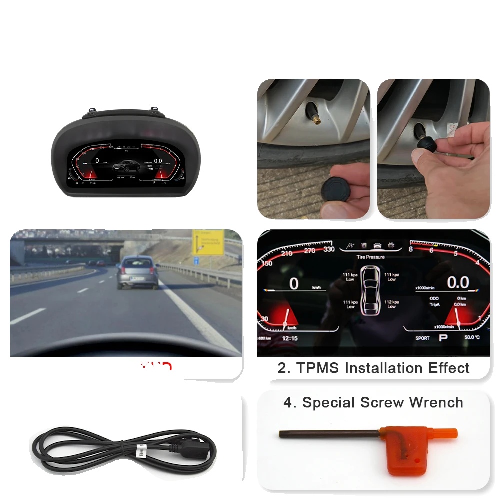 Digitales Armaturenbrett Für Kompakte Luxusfahrzeuge, Echtzeit-navigation, Kabellose Konnektivität, E87 Mit Tpms