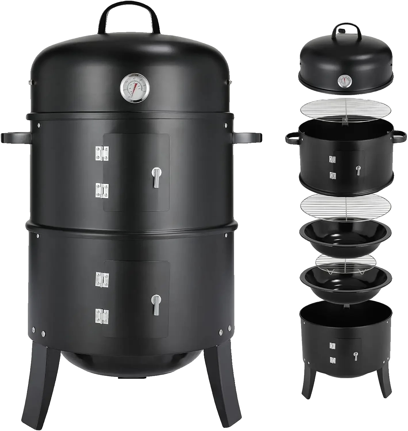 Räucherofen, 3-in-1 Grillräuchergerät, 80 Cm Höhe, Mit Griffen, Nan, Nan, Nan