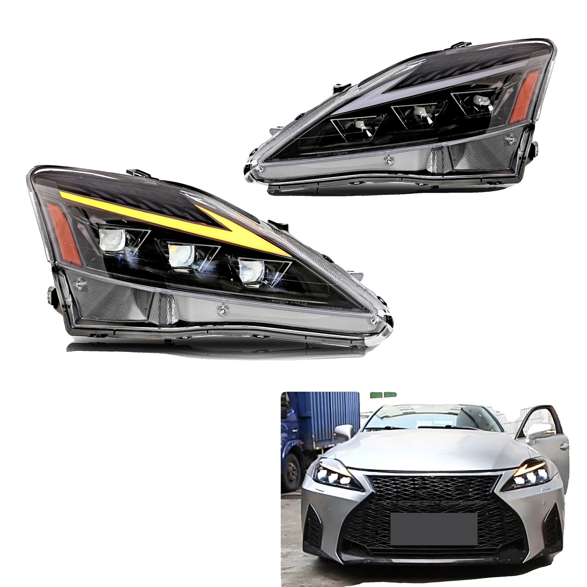 Scheinwerfergehäuse, Pc- Und Abs-material, 12 V Spannung, Kompatibilität Mit Is250 Is350 Isf Ii (2006-2013), Sequenzielle Blinker,