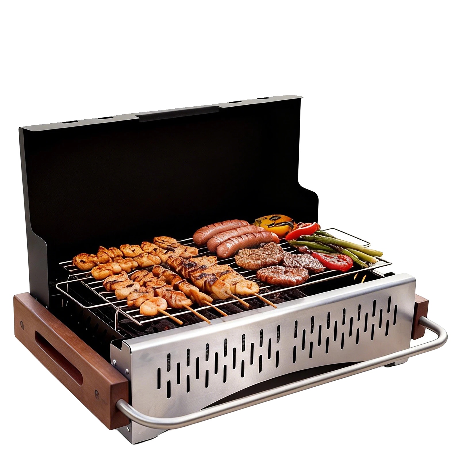 Tragbarer Grill, Kompaktes Design, Komplettes Utensilien-set, Mit Werkzeugset