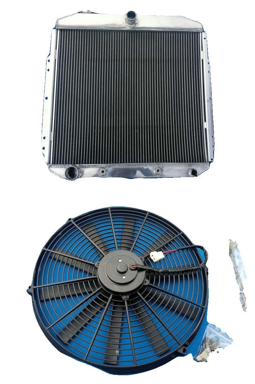 Kühler, Legierung Aluminium, Kernmaß 575mm X 510mm X 42mm, Gesamtmaß 670mm X 635mm X 70mm, Einlass-auslass-durchmesser 38mm / 45mm, Kompatibilität