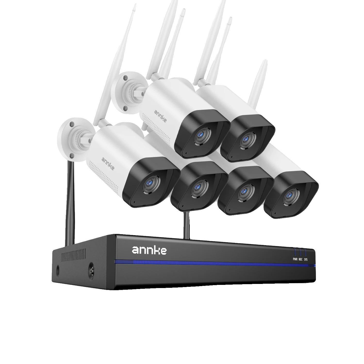 Drahtloses Cctv-sicherheitskamerasystem, 3mp Auflösung, Zwei-wege-audio, 6stück 3mp Kamera, Keine-b