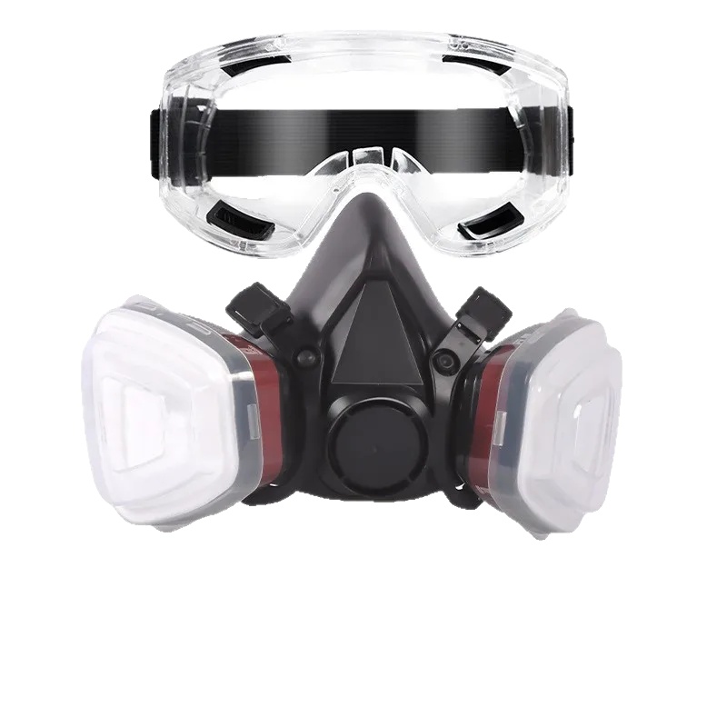 Vollgesichtsmaske, Hochwertiges Silikon, Verstellbare Passform, N100 Schutzklasse, Doppelte Filtrationssystem, Augen- Und Ohren Schutz